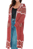 kamames Floral Hooded Slit Long Cardigan