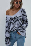 kamames V-neckline Intarsia Knitted Top