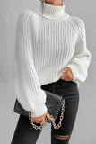 kamames Raglan Sleeve Turtleneck Slit Mid-Length Sweater