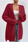 kamames Solid Open Front Mid-Length Cardigan